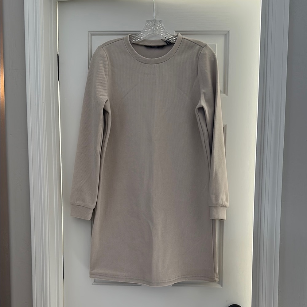 Beige Long Sleeve Dress